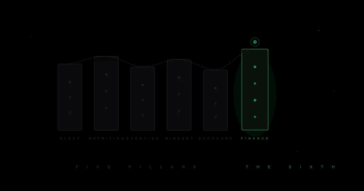finance is the 6th pillar of biohacking